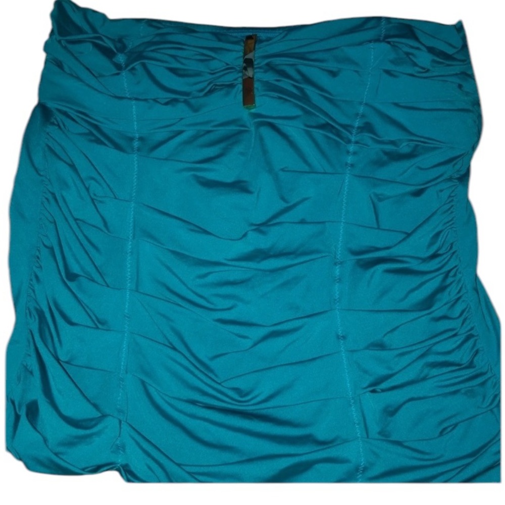 Badgley Mischka  size 14 tankini turquoise Tankini top with shelf bra NWT